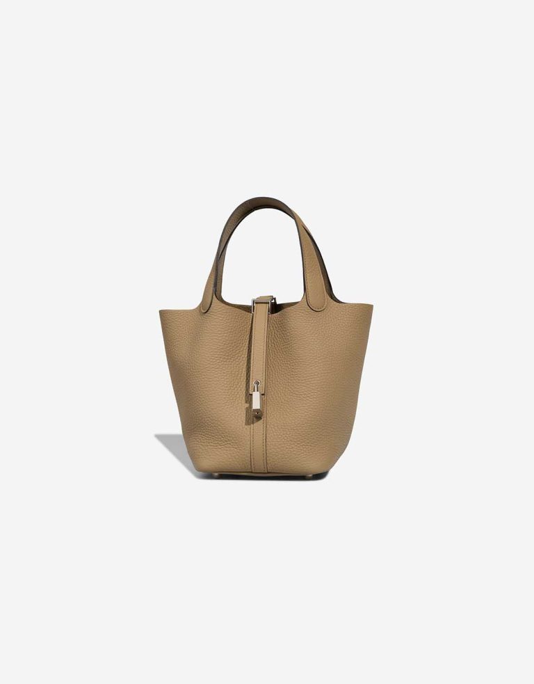 Hermès Picotin 18 Taurillon Clémence Beige Marfa Front | Sell your designer bag