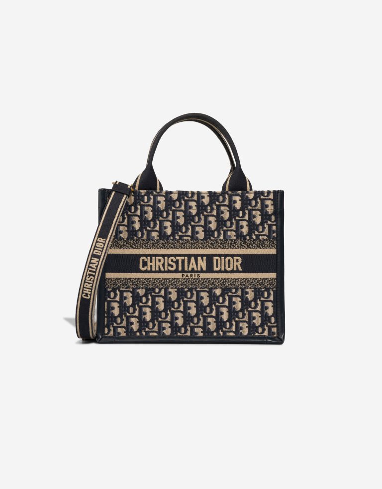 Dior Book Tote Medium Calf /  Oblique Jacquard Blue Front | Sell your designer bag