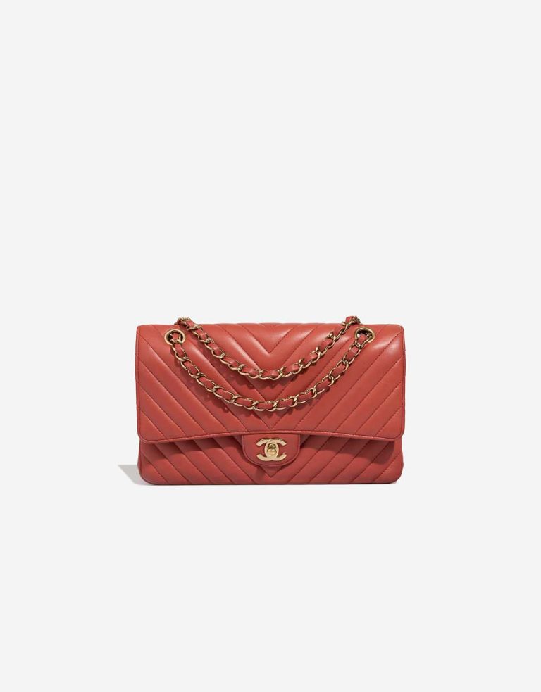 Chanel Timeless Medium Lamb Brique Red Front | Sell your designer bag