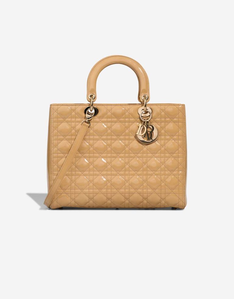 Dior Lady Large Patent Beige Front | Sell your designer bag