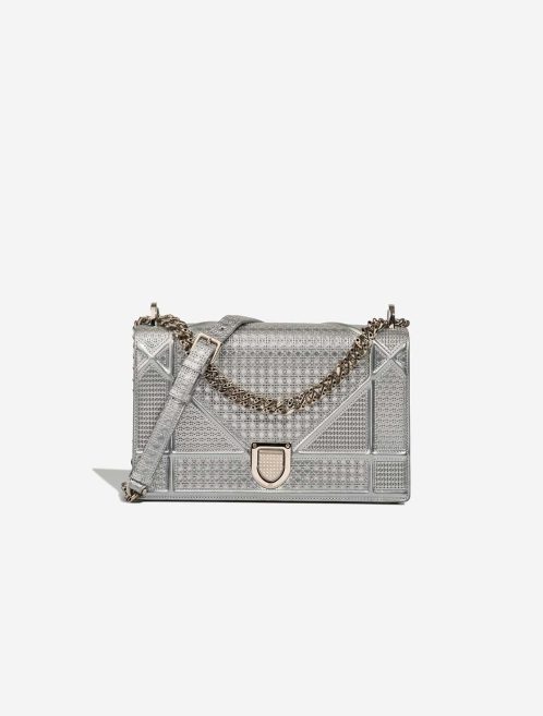 Dior Diorama Medium Calf Silver Front | Sell your designer bag