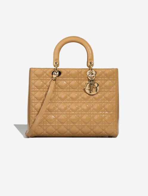 Dior Lady Large Patent Beige Front | Sell your designer bag