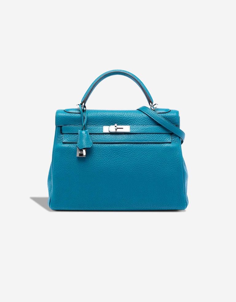 Hermès Kelly 32 Clémence Bleu Izmir Front | Sell your designer bag
