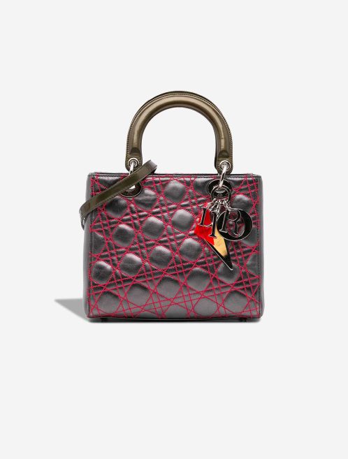 Dior Lady Medium Lamb Grey / Red Front | Sell your designer bag