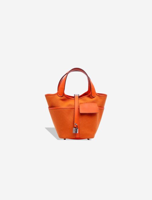 Hermès Picotin Cargo 18 Toile Goeland / Swift Orange Front | Vendez votre sac de créateur