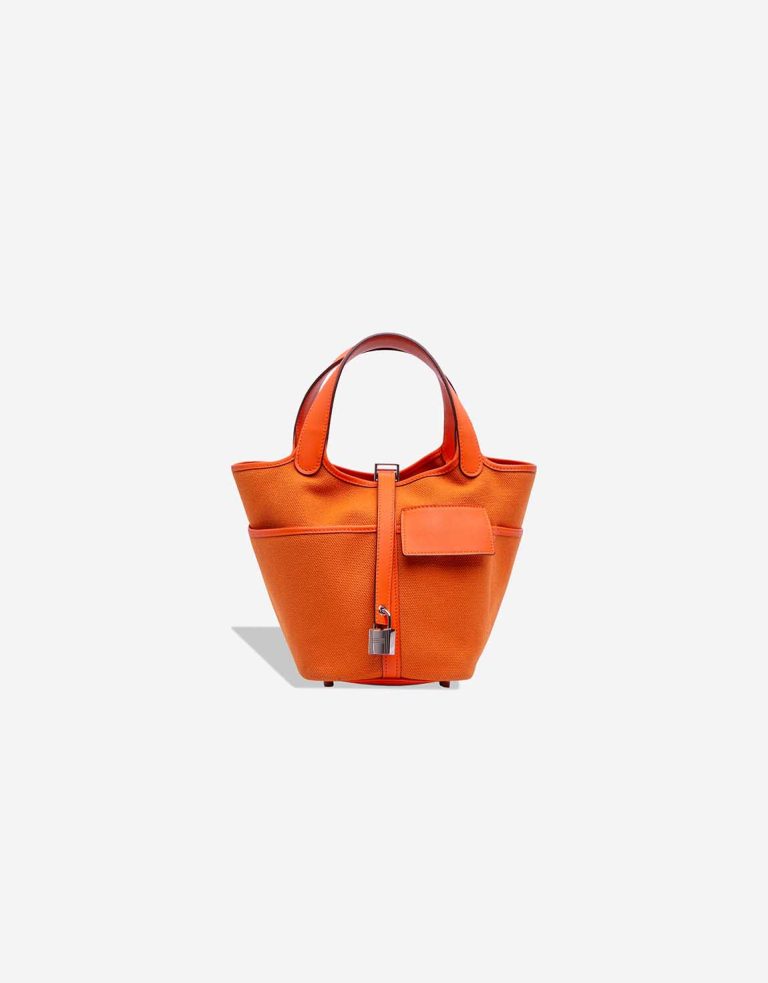 Hermès Picotin Cargo 18 Toile Goeland / Swift Orange Front | Sell your designer bag